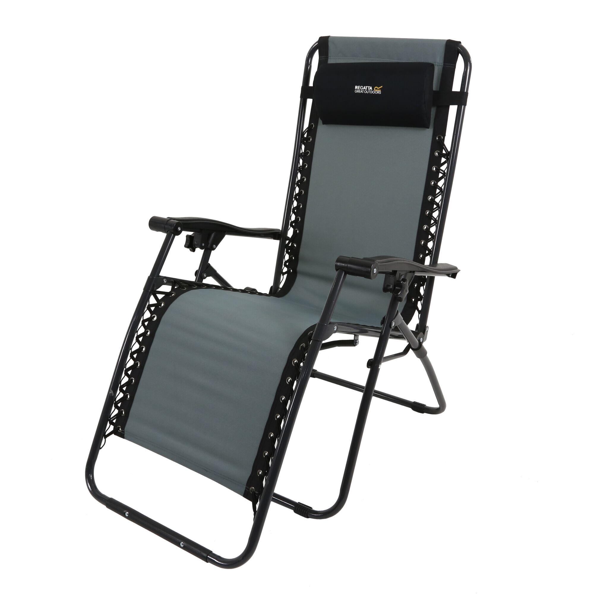 REGATTA Colico Adults' Lounging Camping Chair - Black Seal Grey