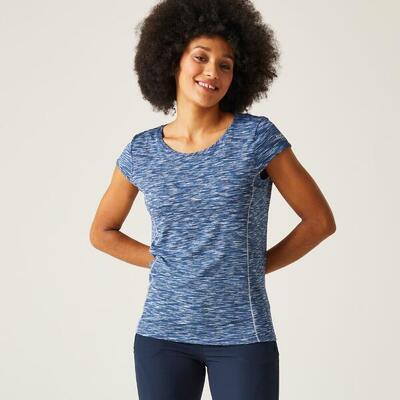 T-shirt korte mouwen hiking dames textuurpatroon