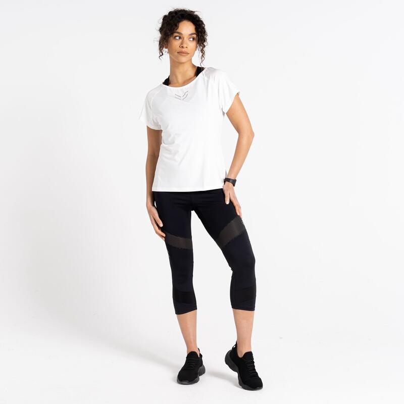 Cyrstallize T-shirt de fitness à manches courtes pour femme - Blanc