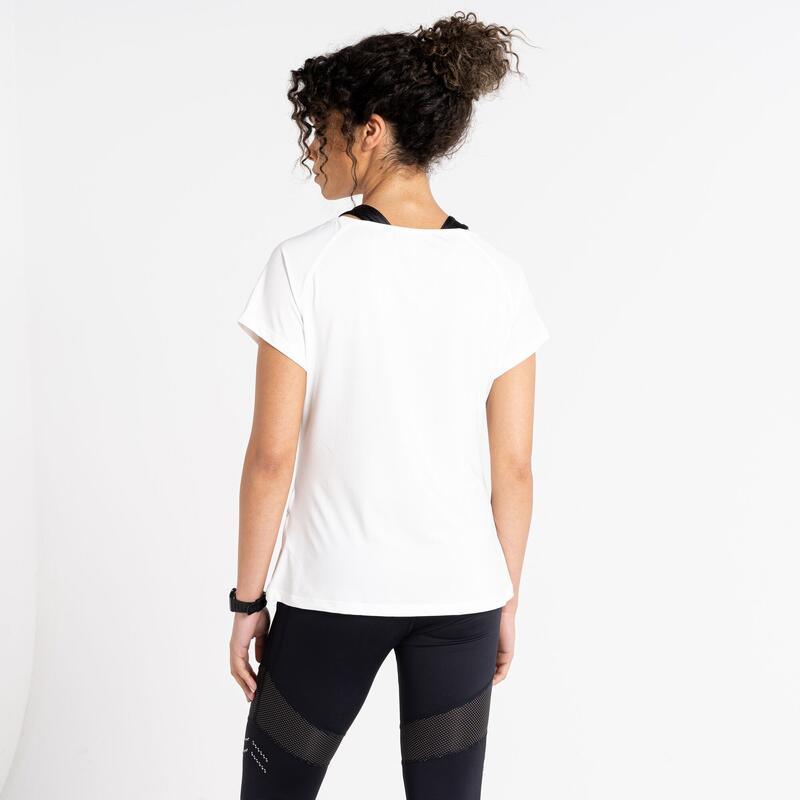 Crystallize Kurzärmeliges Fitness-T-Shirt für Damen - Weiß