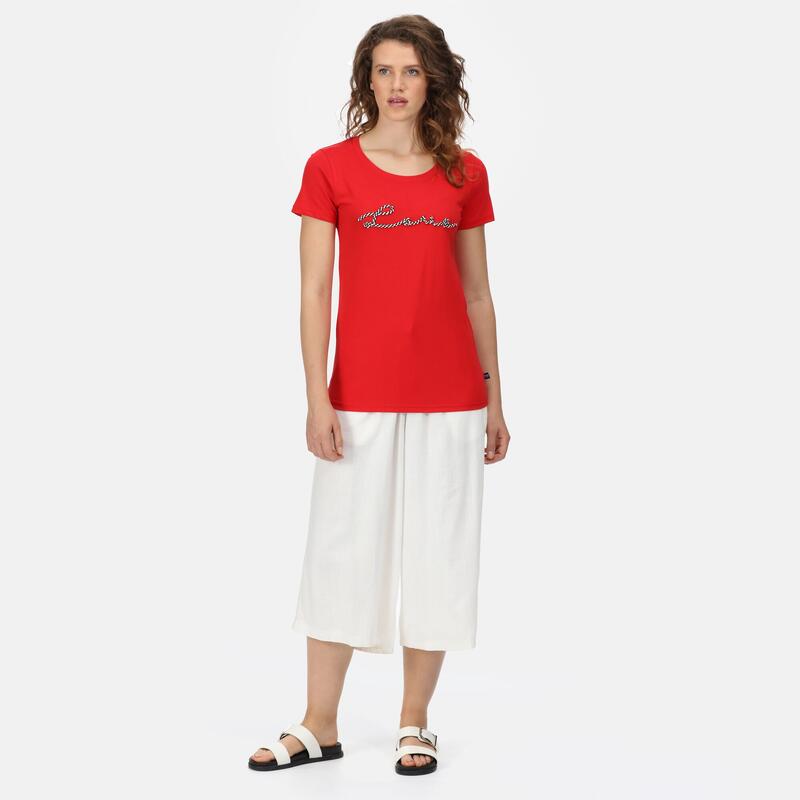 Filandra VI Kurzärmeliges Fitnessshirt für Damen - Leuchtendes Rot