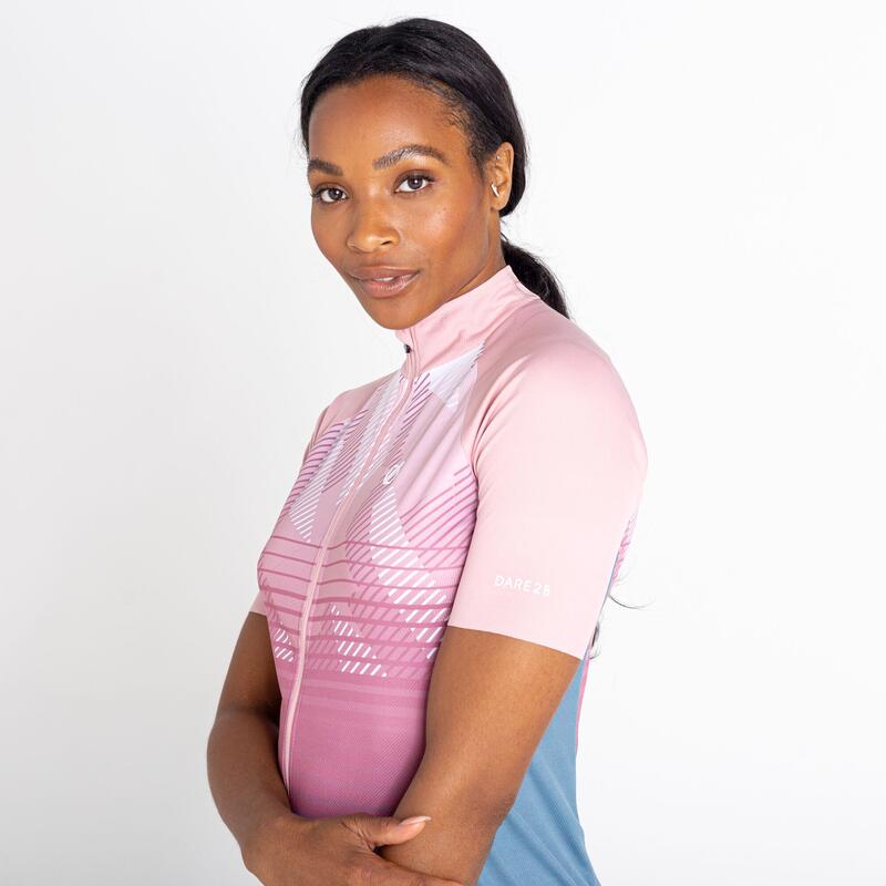 AEP Prompt Kurzärmeliges Fitness-Shirt für Damen Reißverschluss - Pink