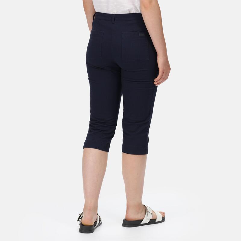 Maayan Capri de marche en coton pour femme - Marine