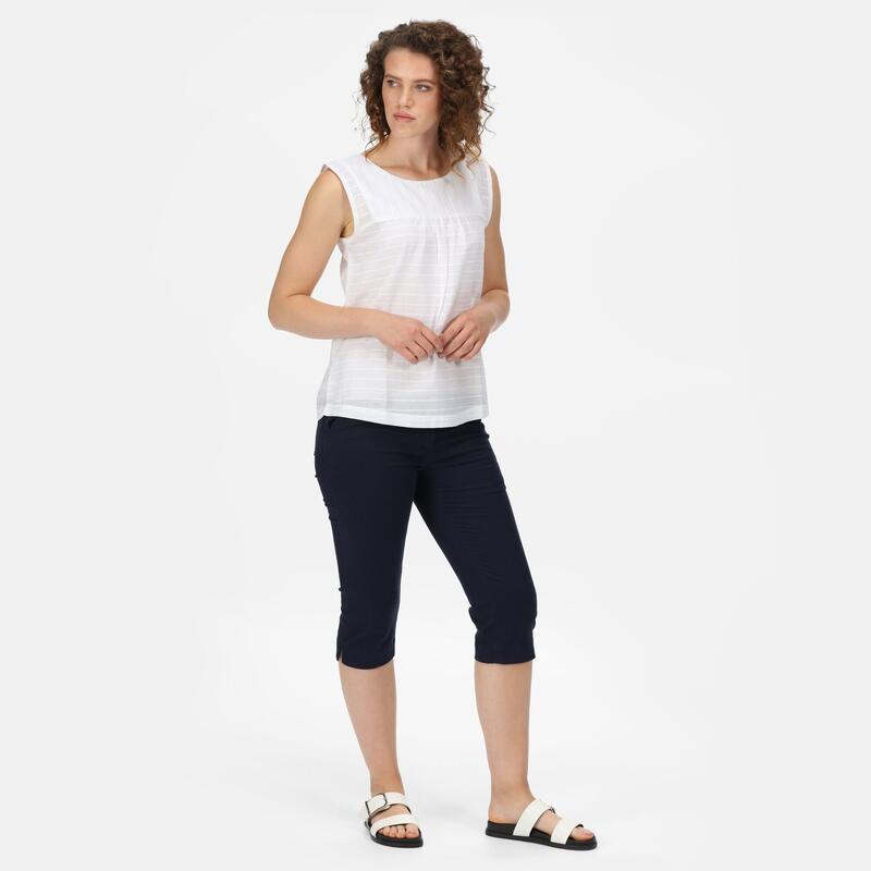 Maayan Capri de marche en coton pour femme - Marine