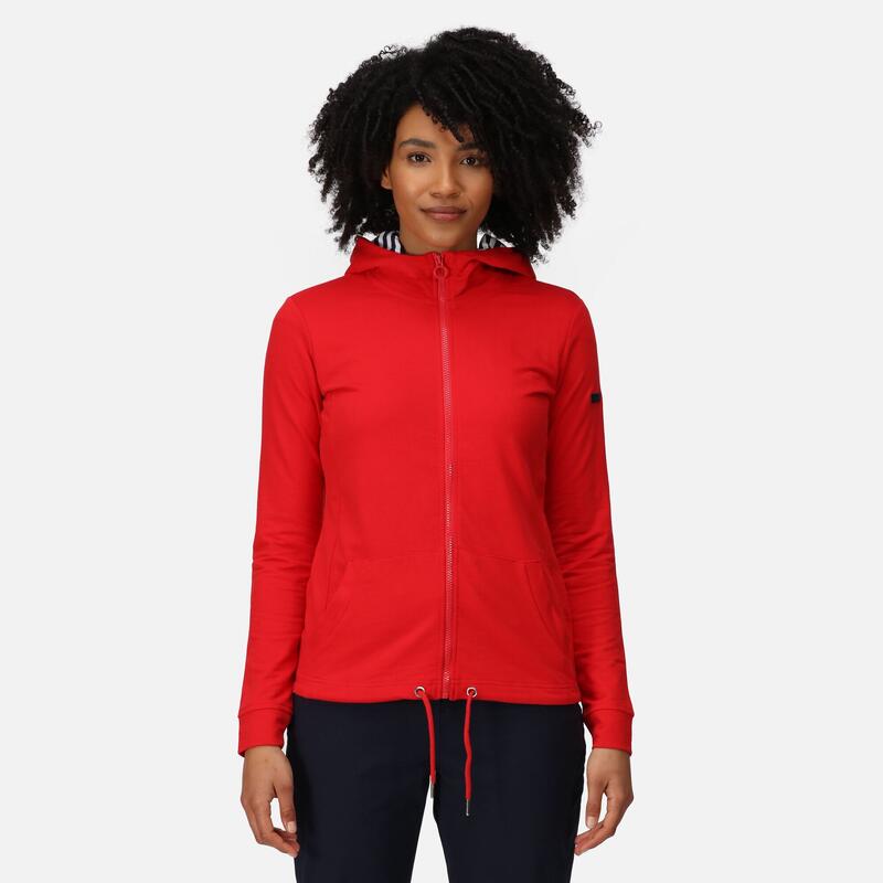 Bayarma Sweat de marche zippé à capuche pour femme - Rouge vif