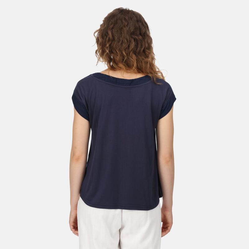 Adine Kurzärmeliges Fitnessshirt für Damen - Marineblau