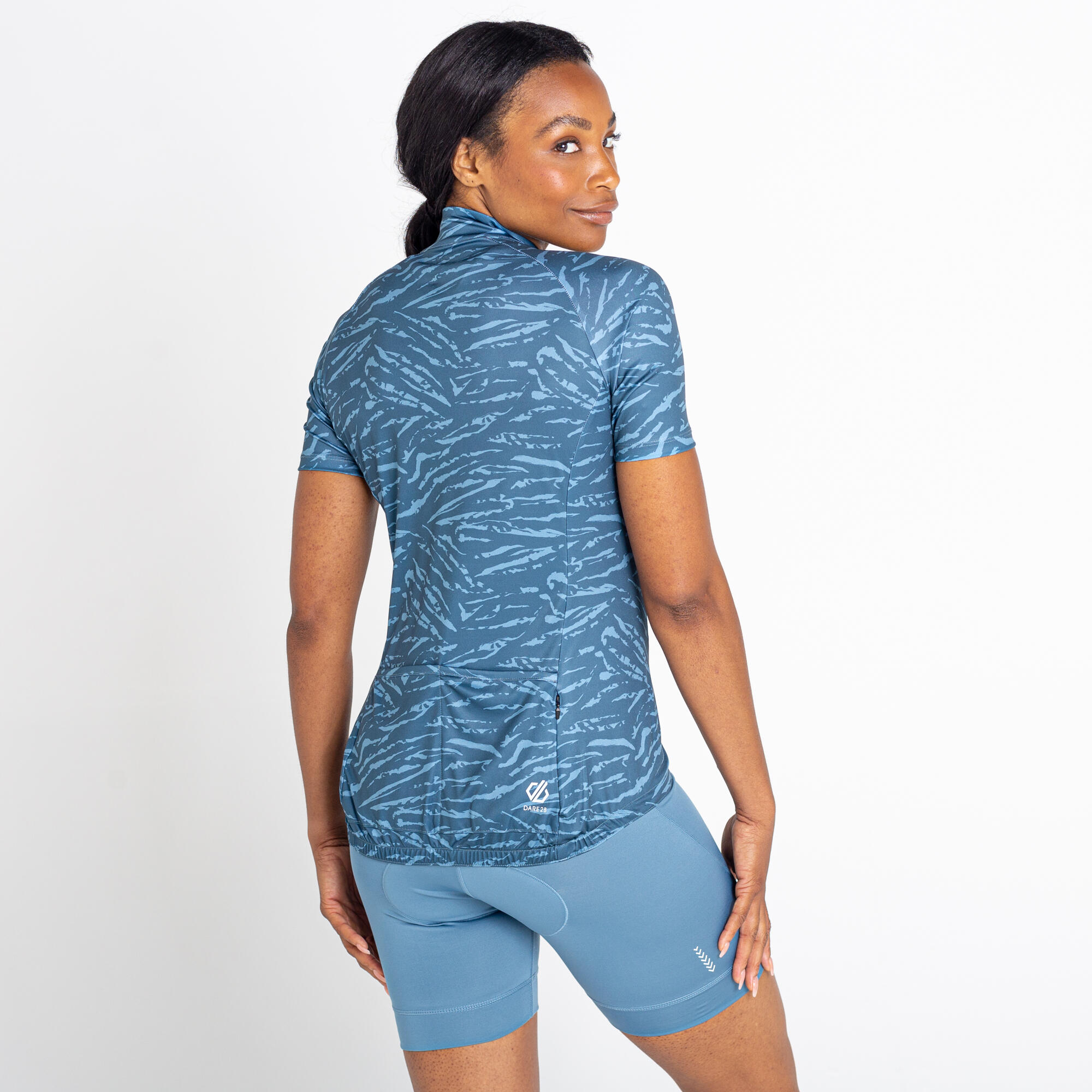 Persist  Women's Short Sleeve 7/8 Venting Zip Jersey - Orion Grey Print 3/5