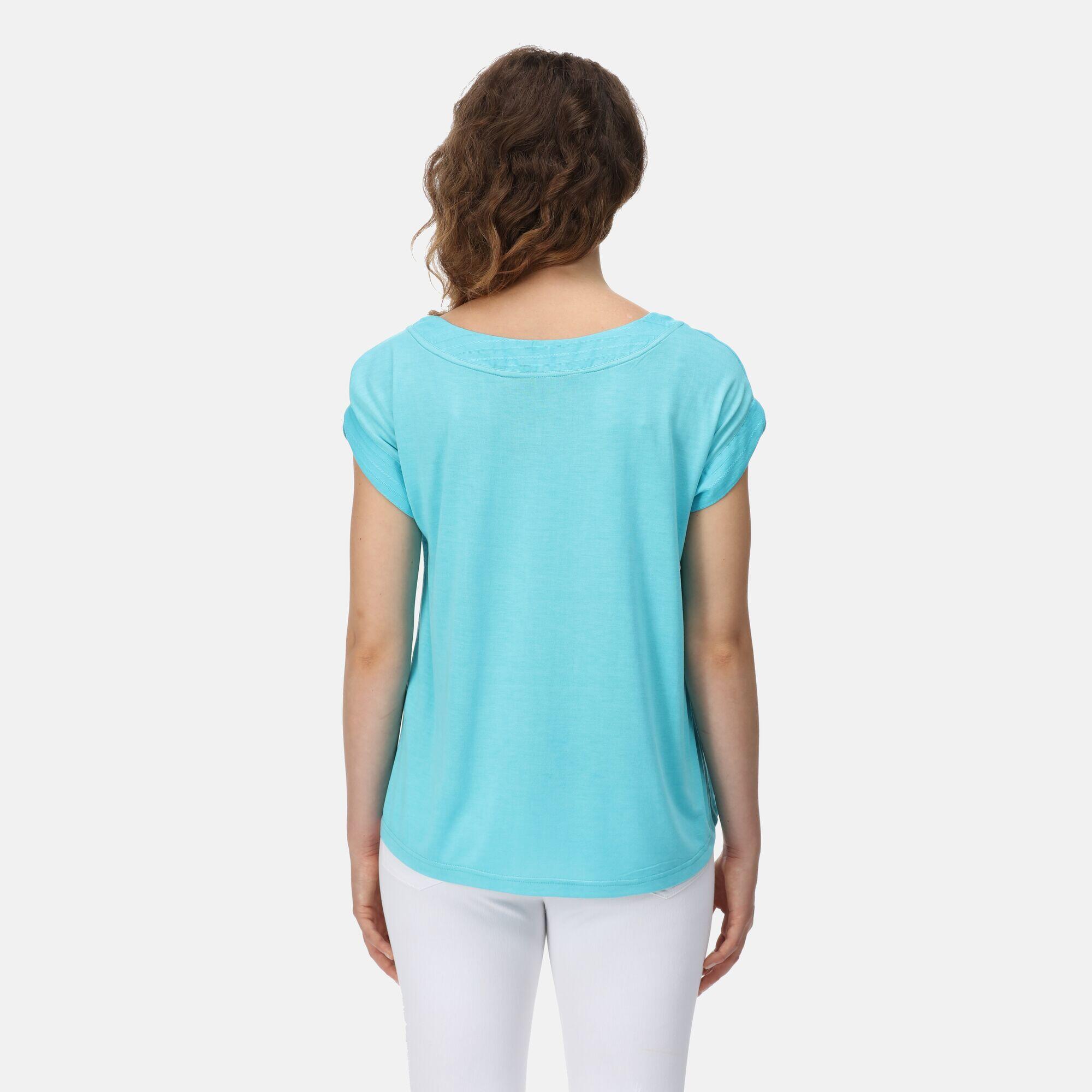 Adine Women's Walking Short Sleeve T-Shirt - Seascape Blue 2/5