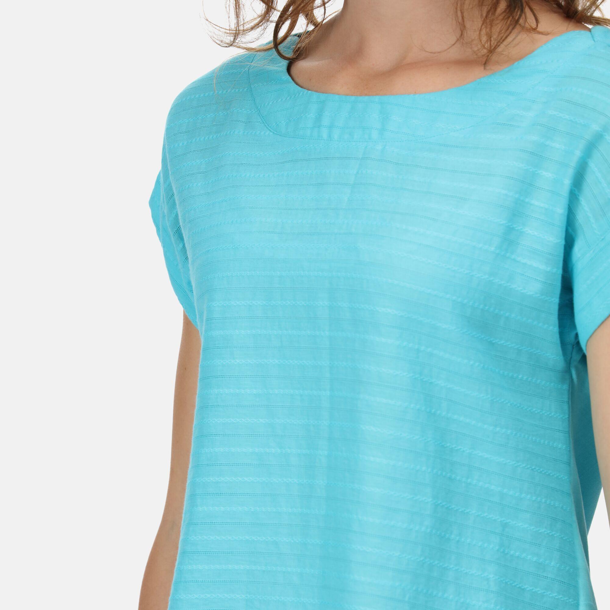 Adine Women's Walking Short Sleeve T-Shirt - Seascape Blue 4/5