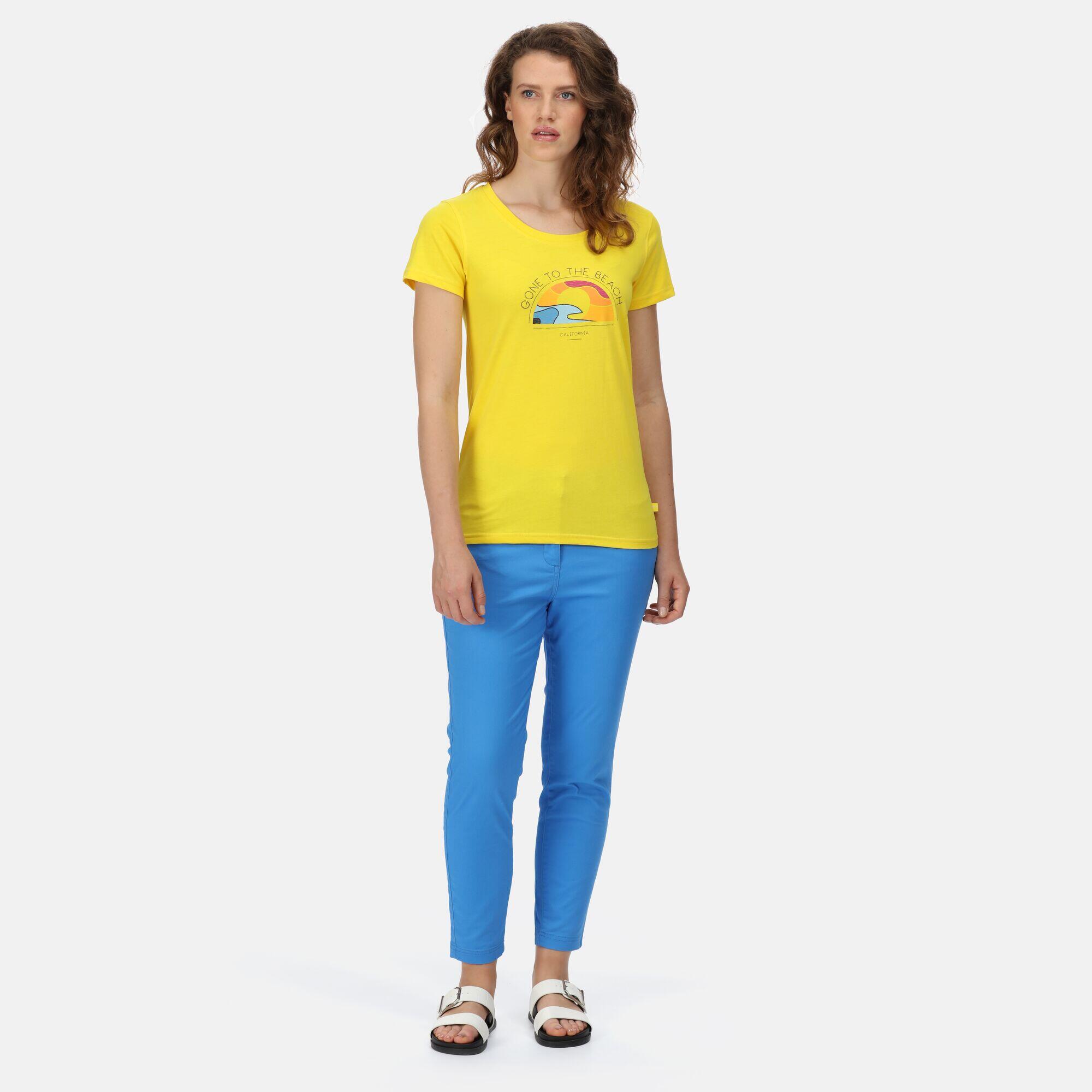 Filandra VI Women's Walking Short Sleeve T-Shirt - Yellow 3/5