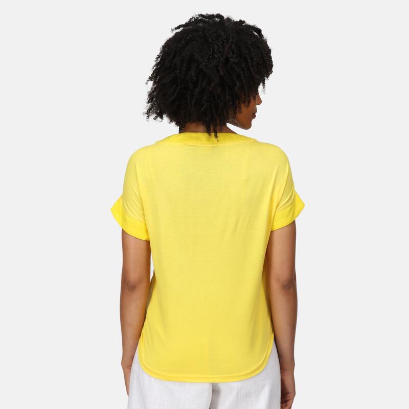 Adine Kurzärmeliges Fitnessshirt für Damen - Gelb