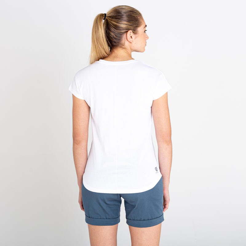 Moments II T-shirt de fitness à manches courtes pour femme - Blanc