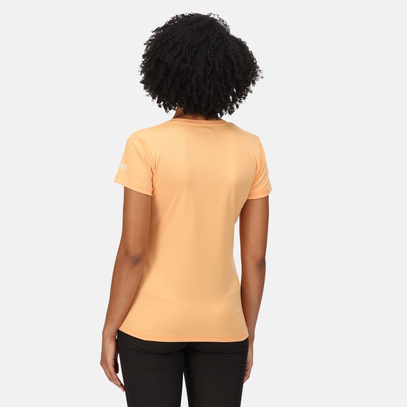 T-shirt fitness femme séchage rapide respirant Regatta Fingal VI, orange fluo