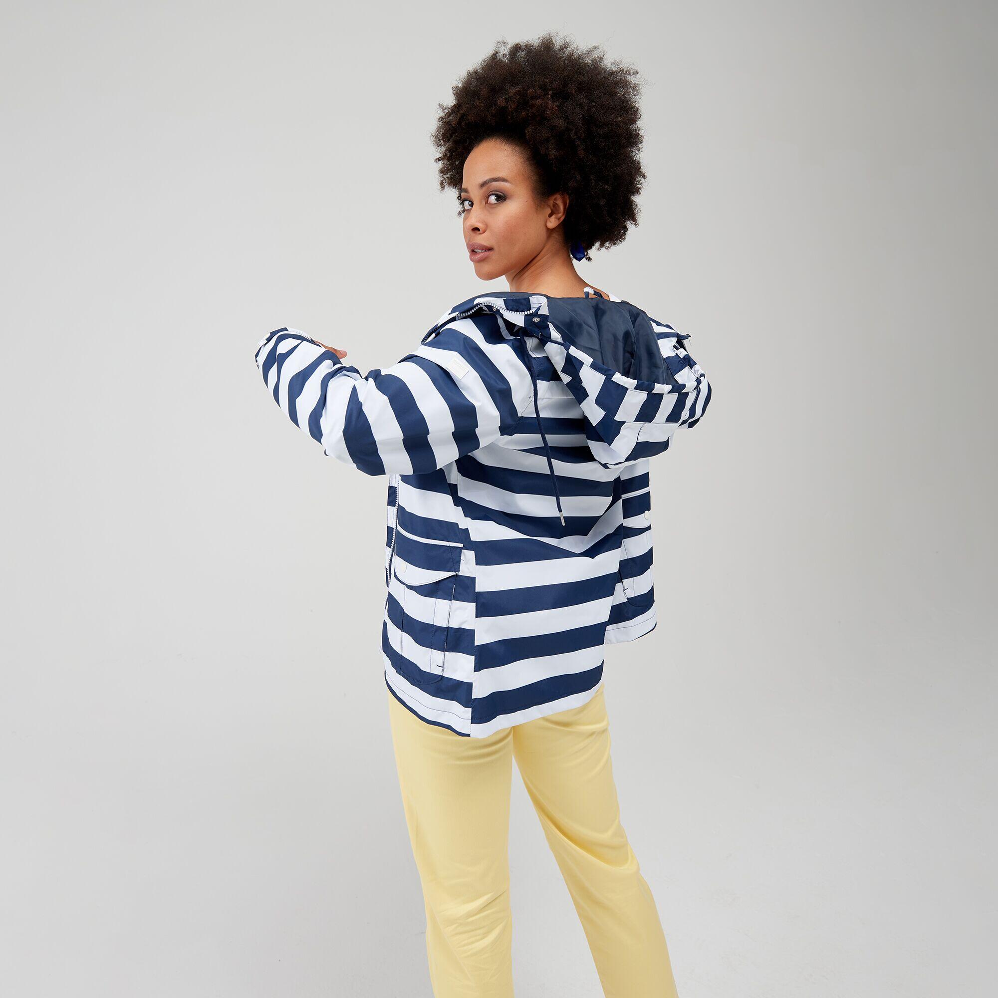 Bayarma Women's Walking Cotton Jacket - Navy Stripe 2/6
