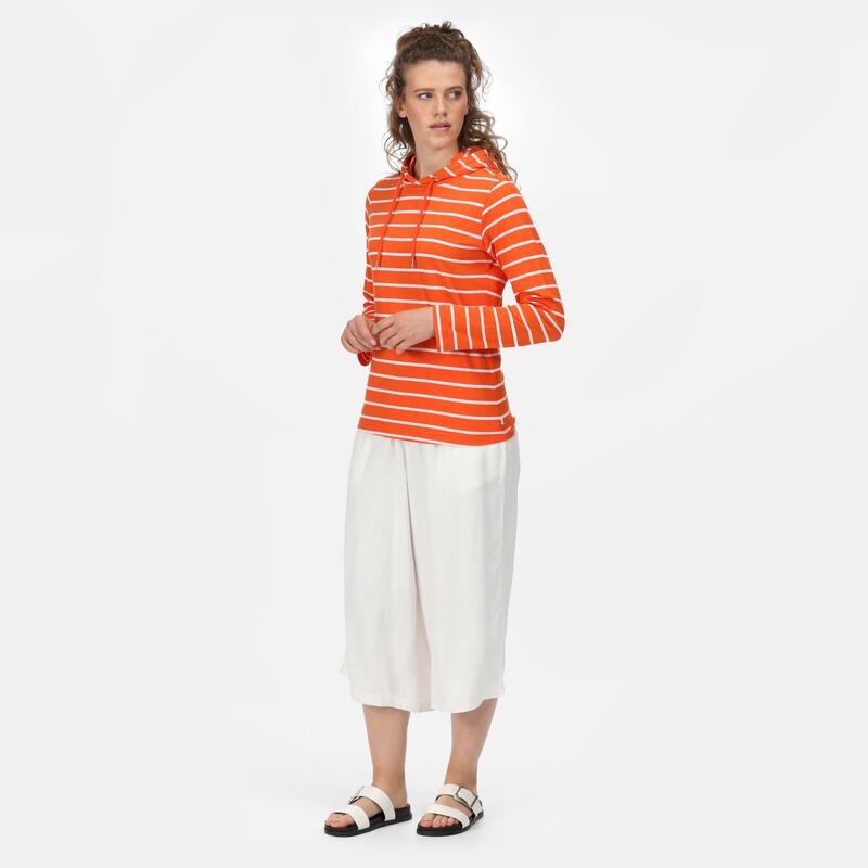 Maelys T-shirt de marche à manches longues pour femme - Orange
