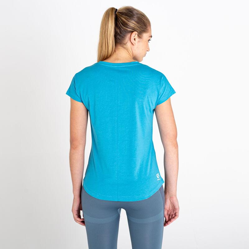 Moments II T-shirt de fitness à manches courtes pour femme - Bleu