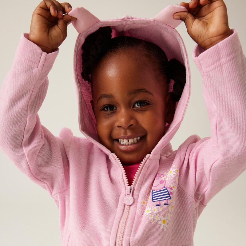 Peppa Pig wandelfleece met volledige rits voor kinderen - Vaalroze