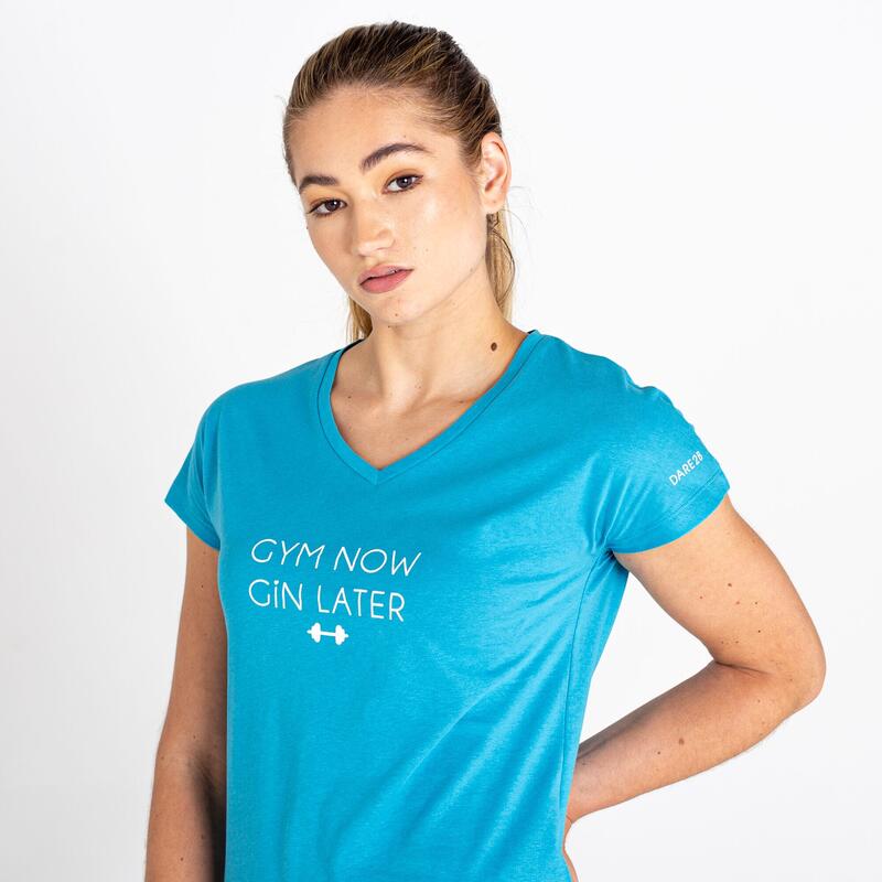 Moments II T-shirt de fitness à manches courtes pour femme - Bleu