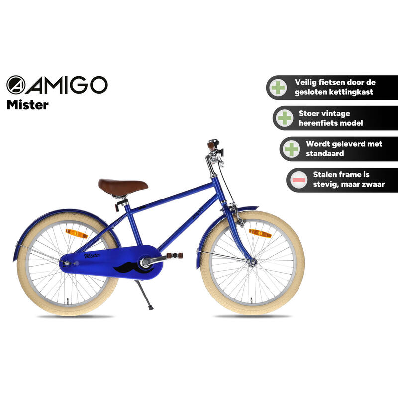 AMIGO Jongensfiets Mister 20 Inch 31 cm Jongens Terugtraprem Blauw