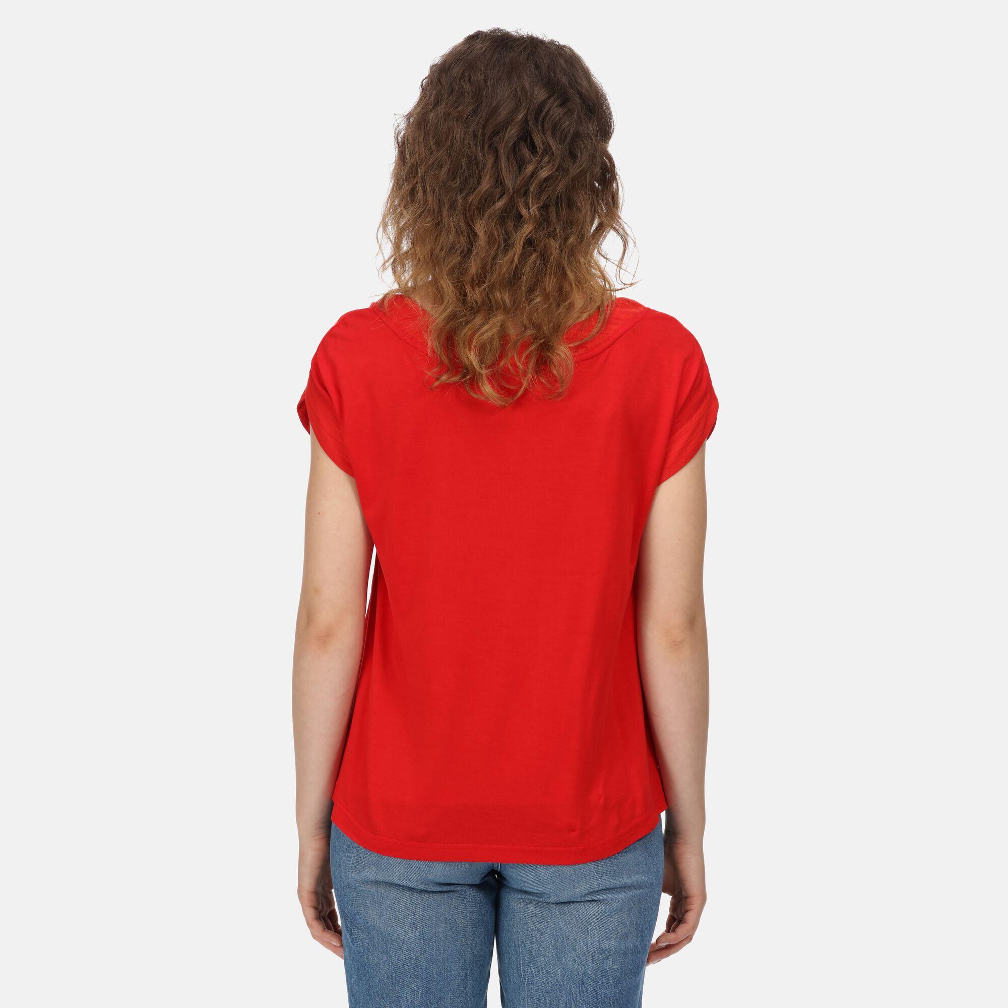 Adine Women's Walking Short Sleeve T-Shirt - True Red 2/5