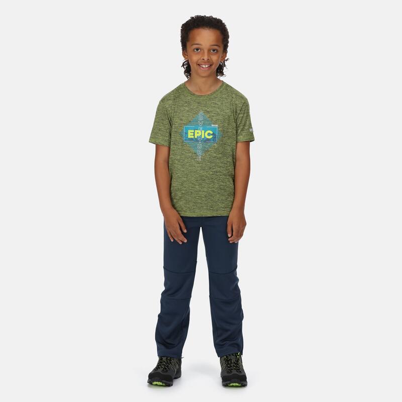 Alvarado VI wandel-T-shirt met korte mouwen voor kinderen - Lichtgroen