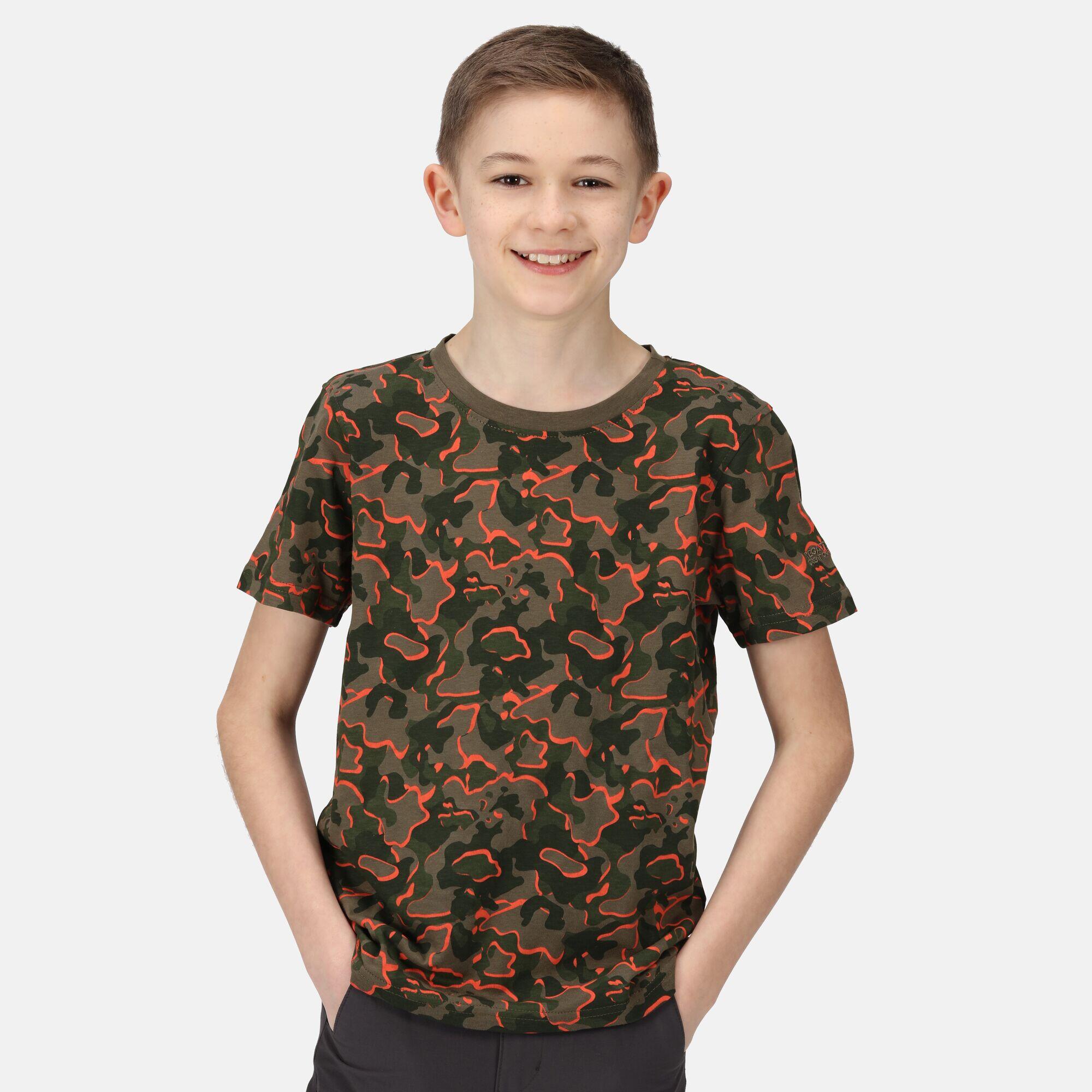 REGATTA Bosley V Kids Walking Short Sleeve T-Shirt - Grape Leaf Green