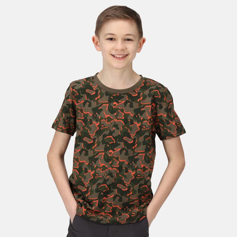 Bosley V Kurzärmeliges Walkingshirt für Kinder - Grün