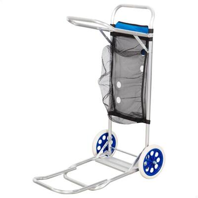 Aktive Carrello da spiaggia 2 in 1 con base allungabile e portaoggetti