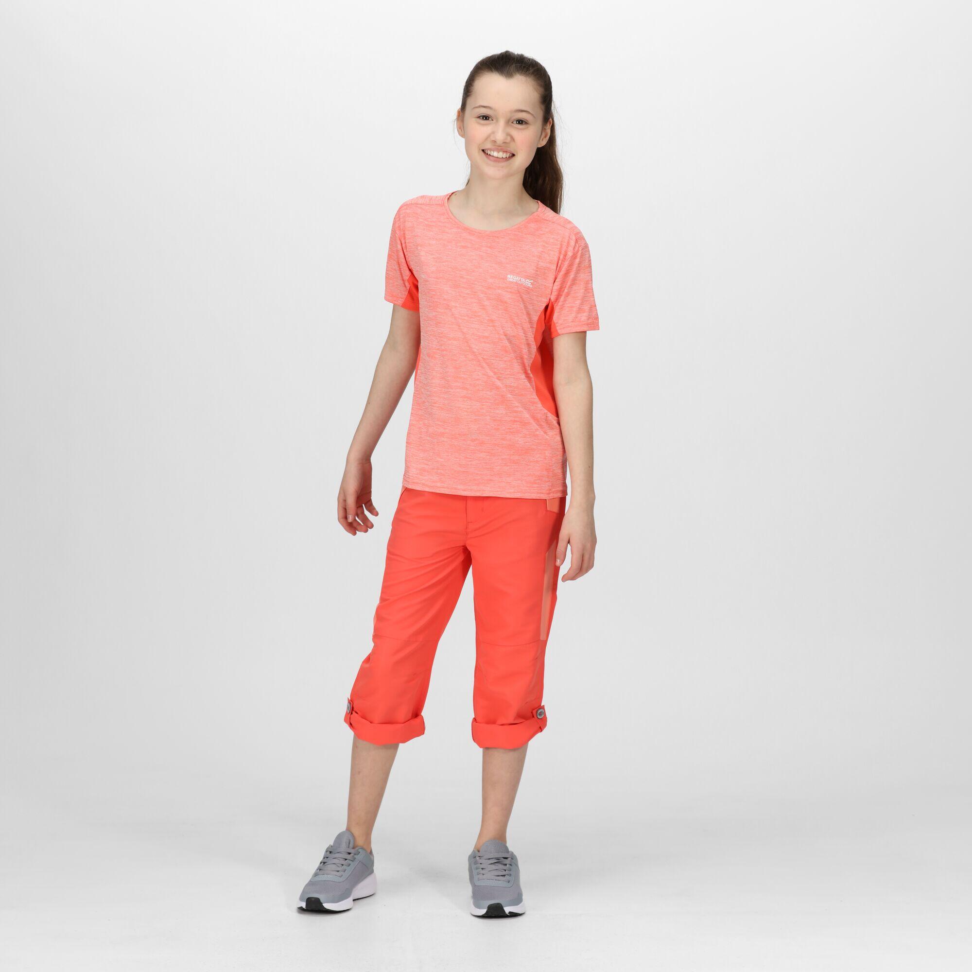 Takson III Kids Hiking Short Sleeve T-Shirt - Pink Coral 2/5