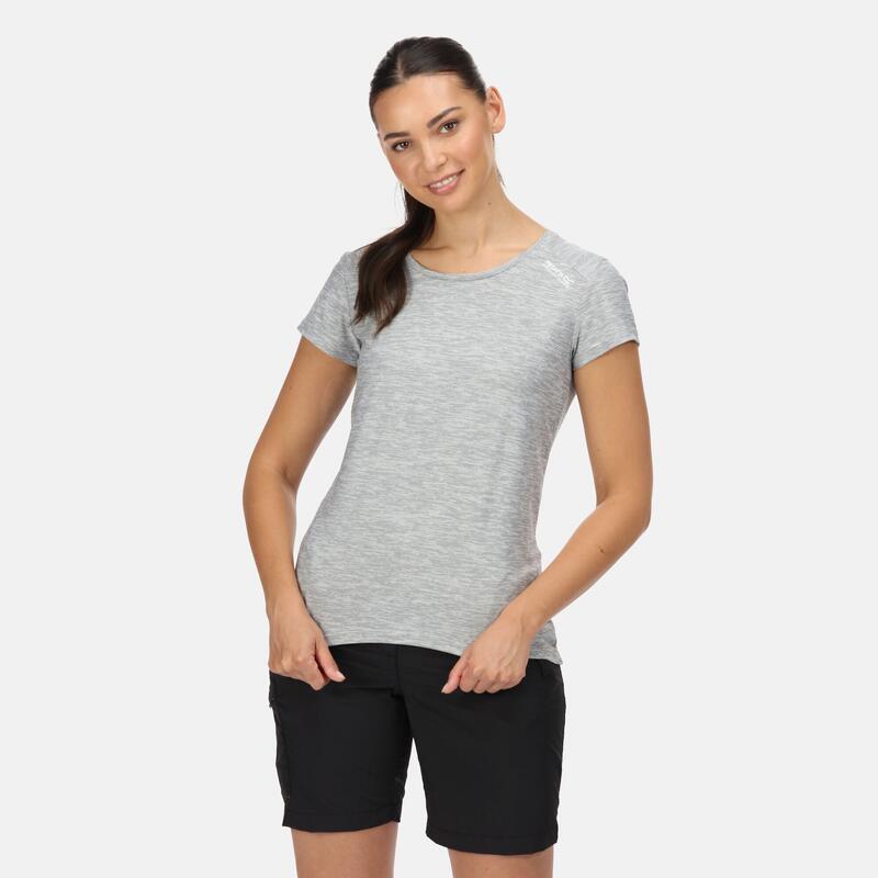Limonite V Fitness-T-shirt voor dames - Vaalgrijs