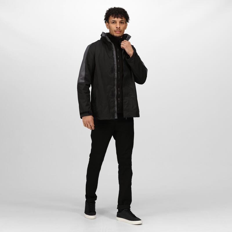 Defender III Winddichte Wanderjacke für Herren - Schwarz/Grau