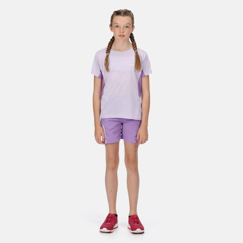 Takson III Kurzärmeliges Wandershirt für Kinder - Violett