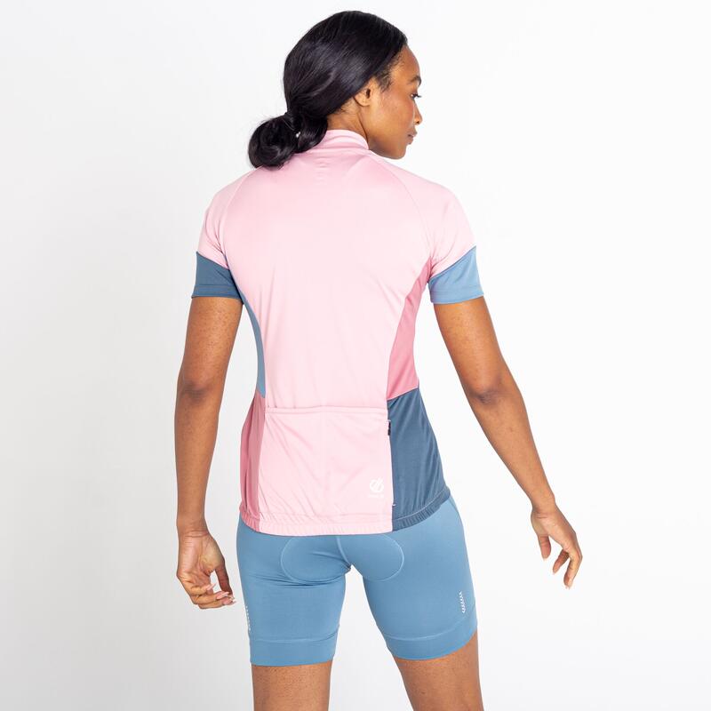 Compassion II Maillot de fitness zippé à moitié pour femme - Rose