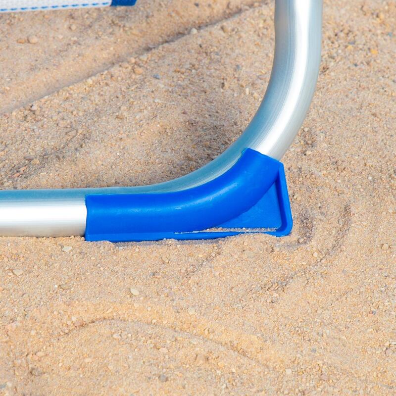Aktive Silla de playa baja plegable y reclinable 4 posiciones rayas azul
