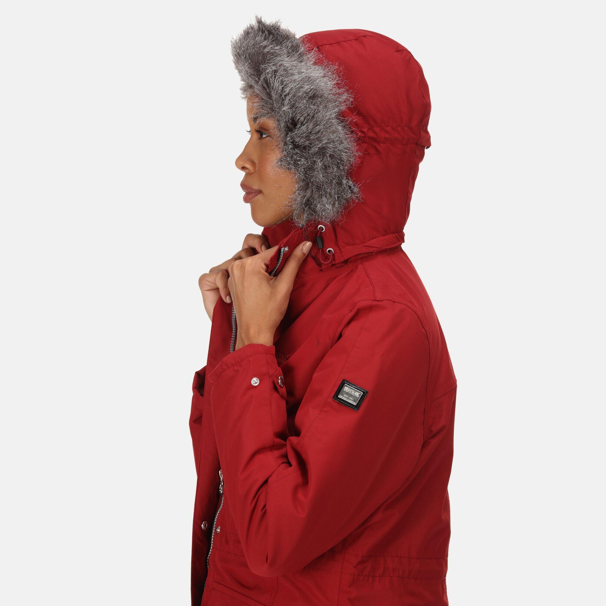 Lumexia III Women's Hiking Knee Length Parka Jacket - Red 5/5