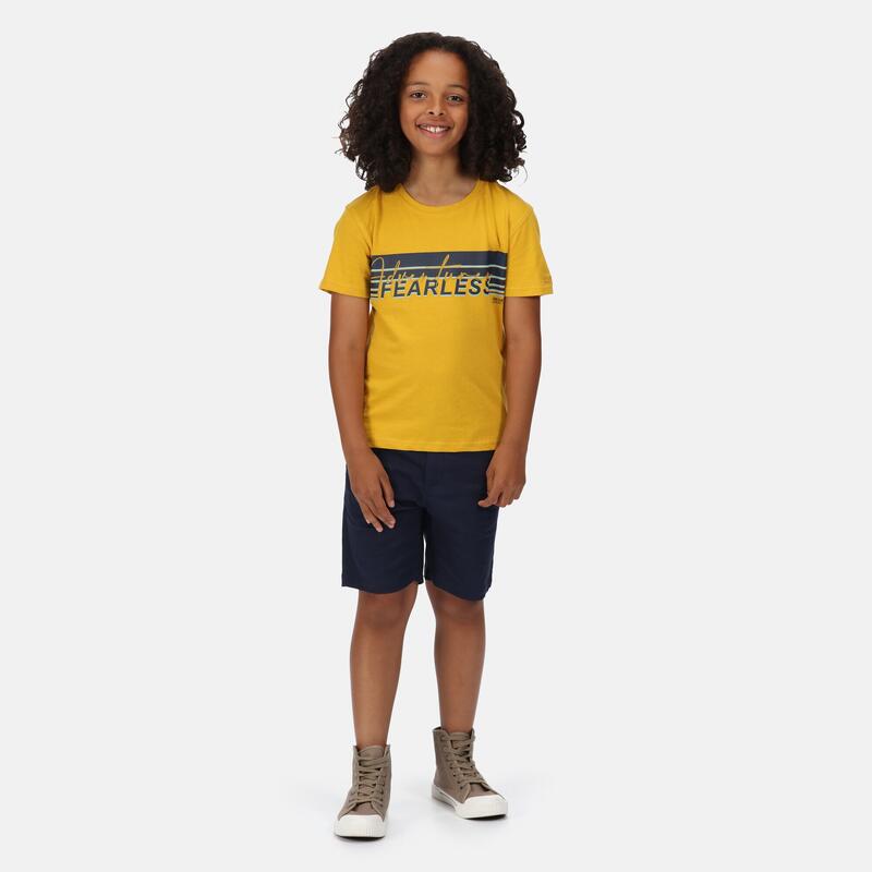 Bosley V T-shirt de marche à manches courtes pour enfant - Jaune