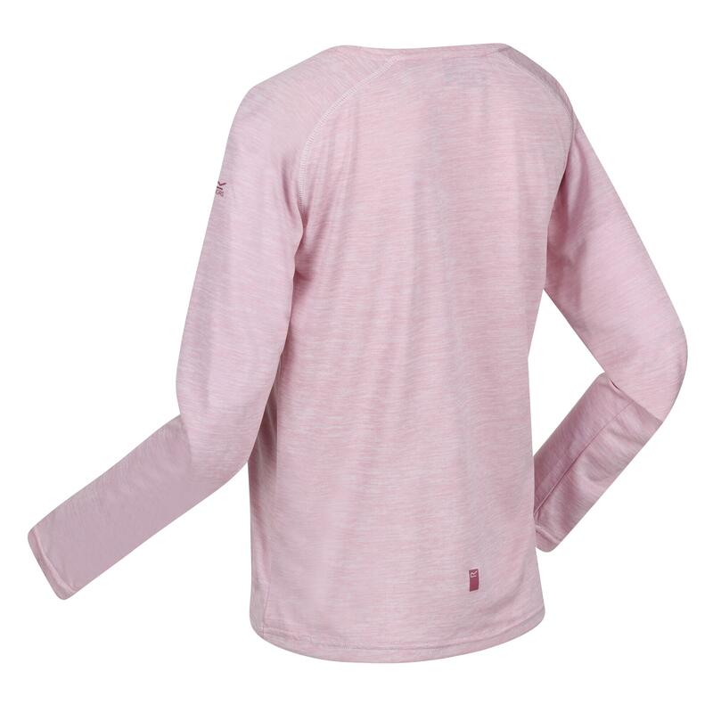 Regatta Junior Burlow T-shirt de randonnée à manches longues pour garçon, rose