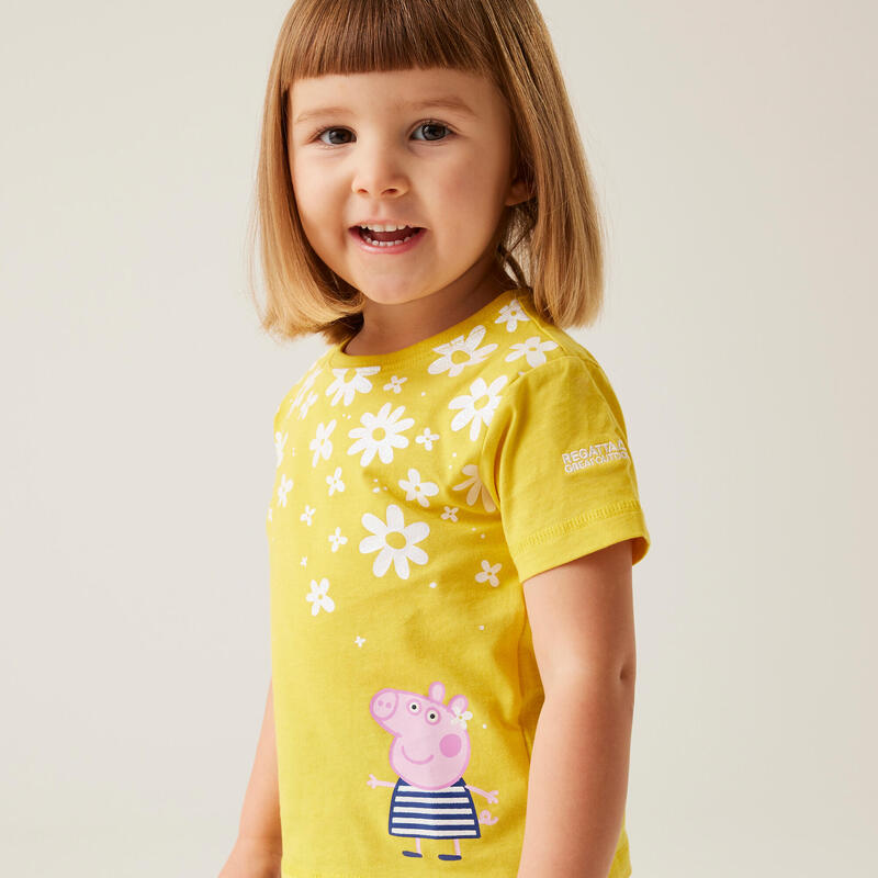 Peppa Pig T-shirt de marche à manches courtes pour enfant - Jaune