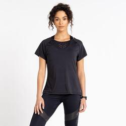 Crystallize fitness-T-shirt met korte mouwen voor dames - Zwart