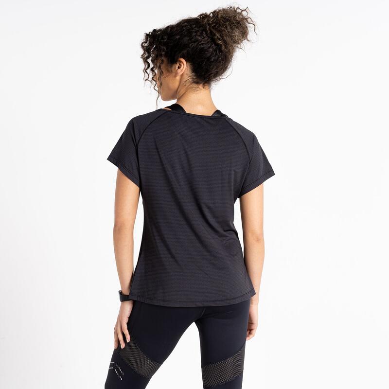 Cyrstallize T-shirt de fitness à manches courtes pour femme - Noir