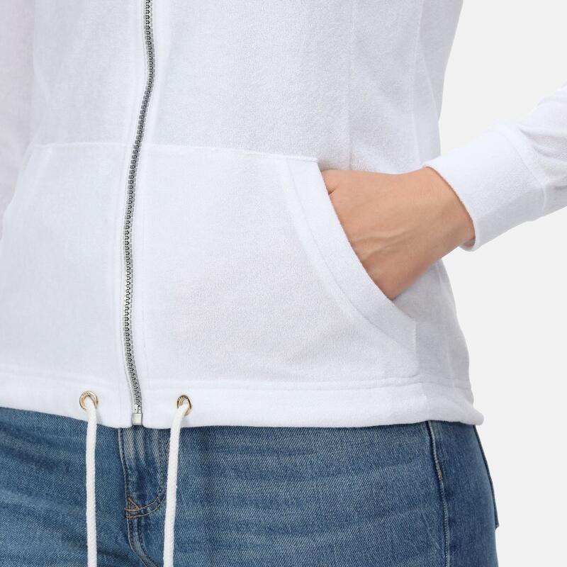 Bayarma Sweat de marche zippé à capuche pour femme - Blanc