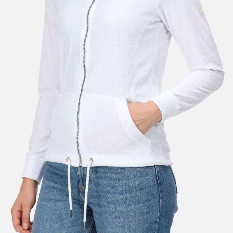 Bayarma Sweat de marche zippé à capuche pour femme - Blanc