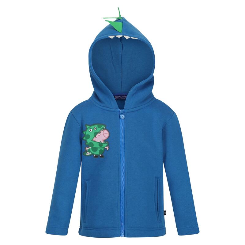 Fleece gevoerd wandelkind Regatta met volledige capuchon, blauw