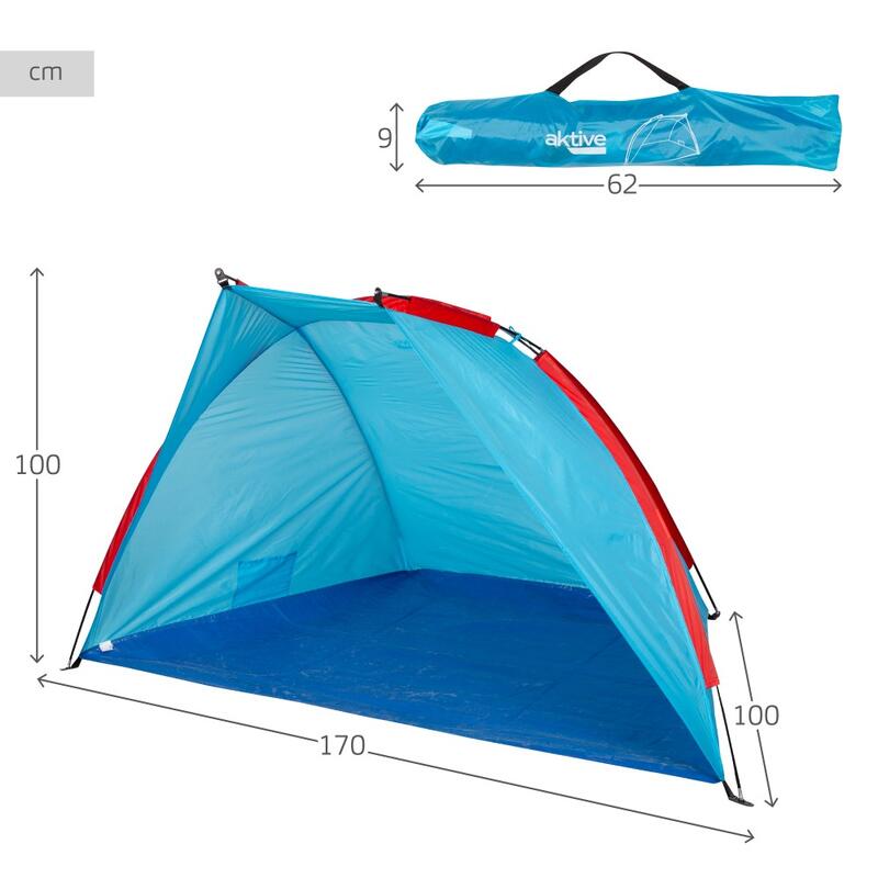 Aktive Corta-vento e tenda de praia para 2 pessoas com chão e cobertura