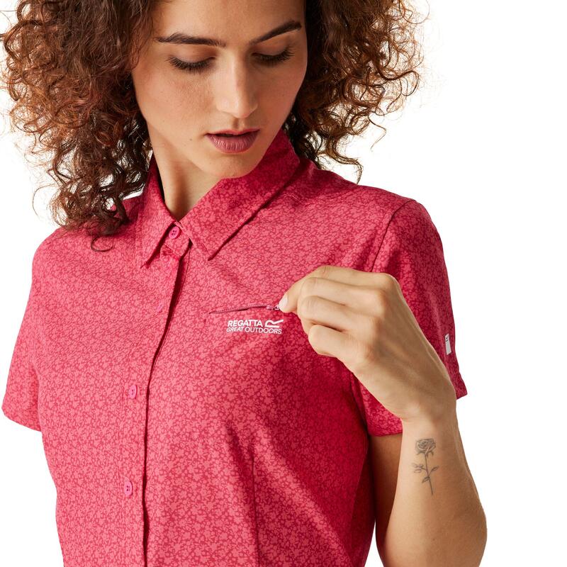 Chemise à manches courtes pliable femme Travel