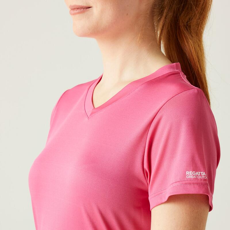 Het Fingal sportieve T-shirt met V-hals voor dames