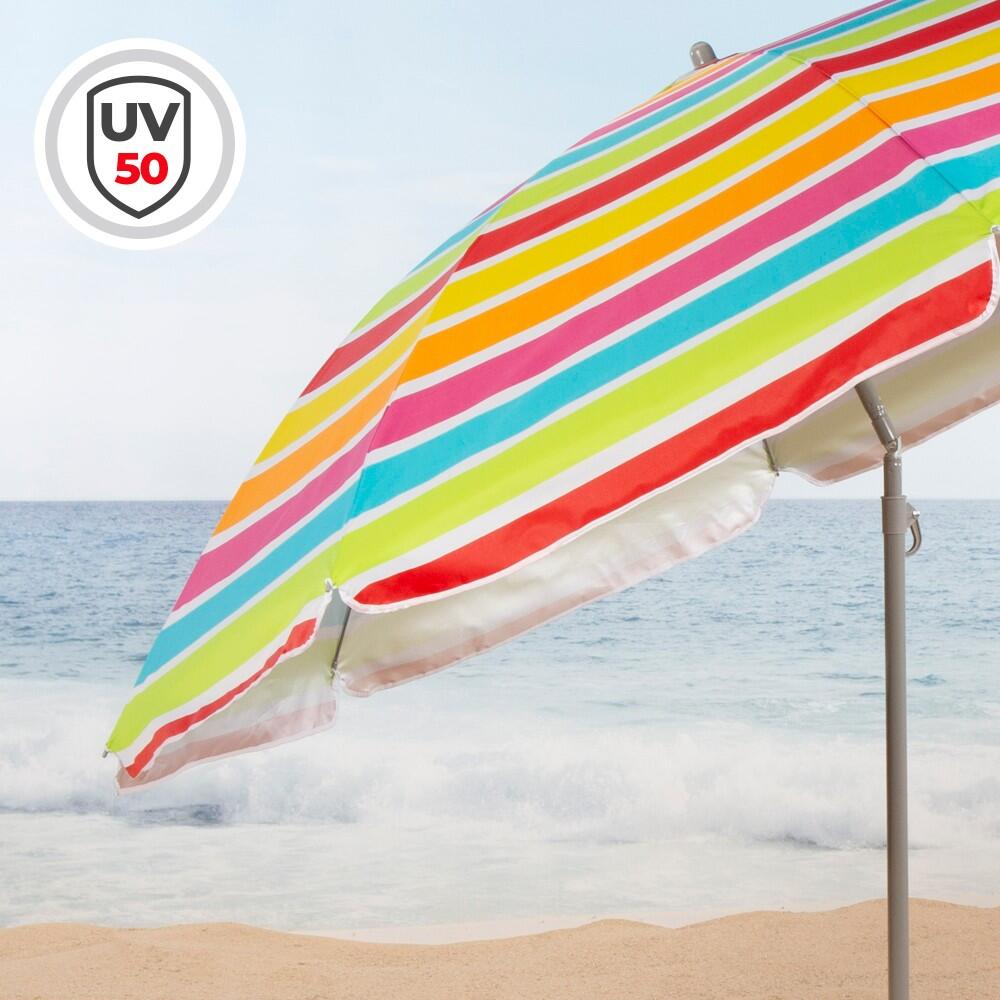 Aktive Parasol inclinable rayures multicolores 220 cm UV50 3/7