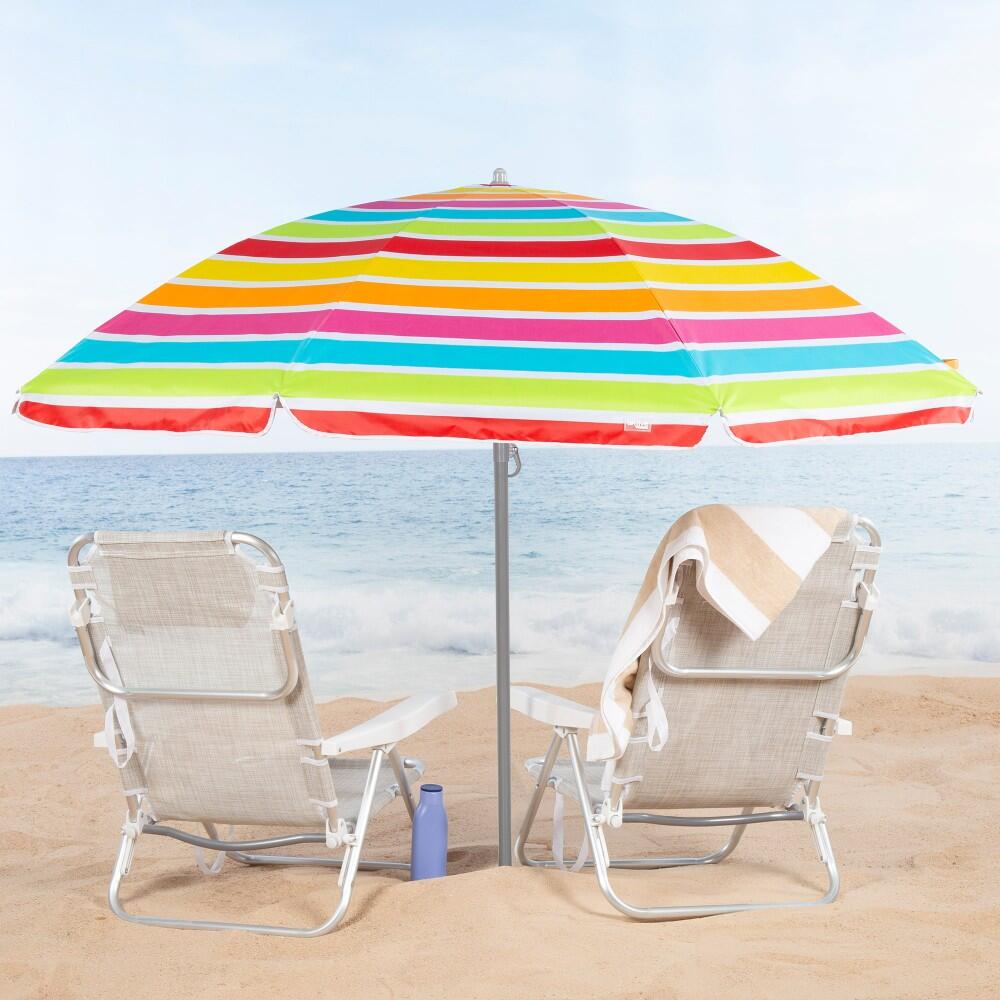 Aktive Parasol inclinable rayures multicolores 220 cm UV50 2/7