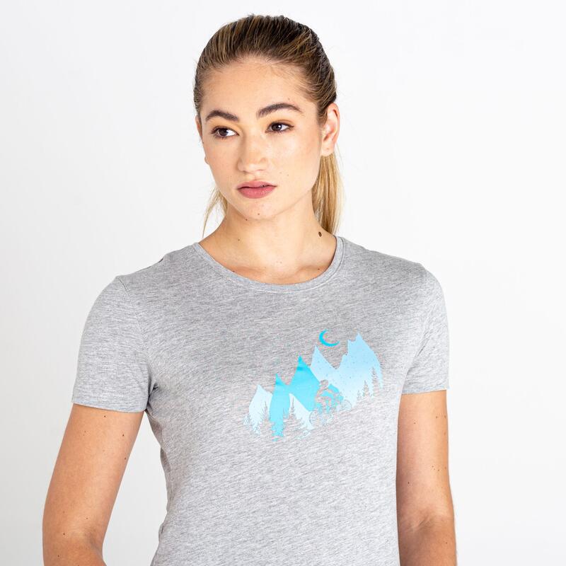 Peace of Mind Kurzärmeliges Fitness-T-Shirt für Damen - Grau