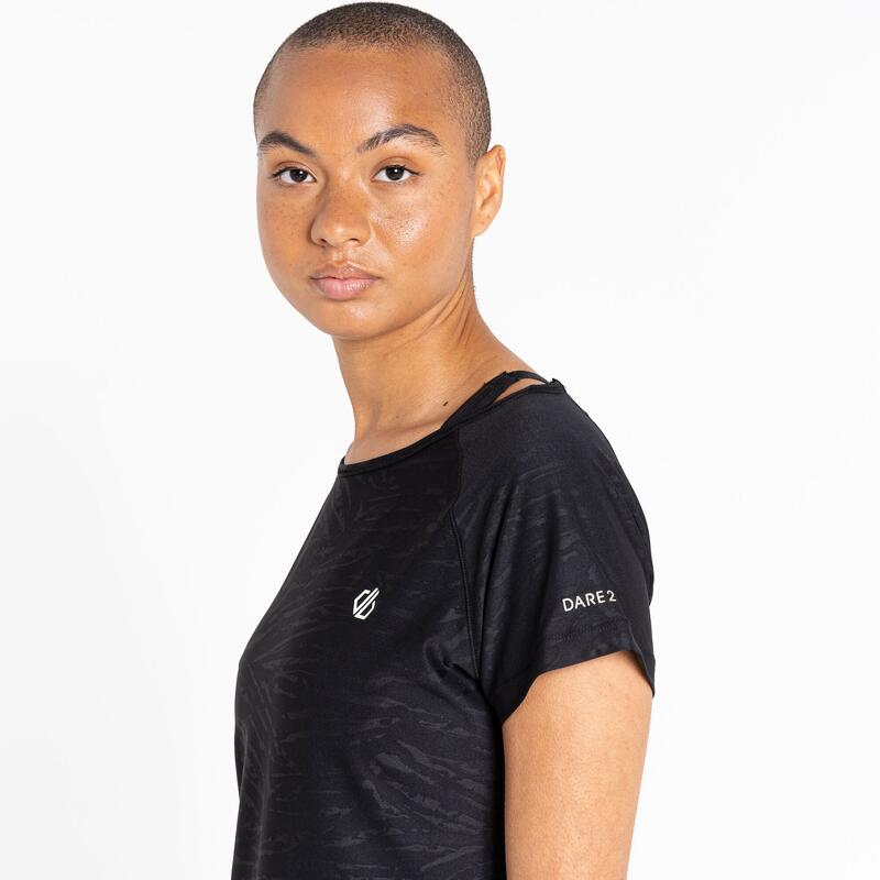 Defy II fitness-T-shirt met korte mouwen voor dames - Zwart